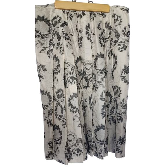 VTG Ann Taylor Silk Blend Floral Pleated Midi Skirt, Size 10 Gothic Cottagecore - Picture 2 of 7